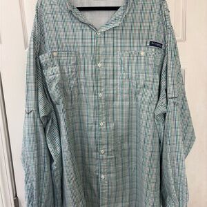 Columbia PFG 4XL Men's Green Plaid Shirt